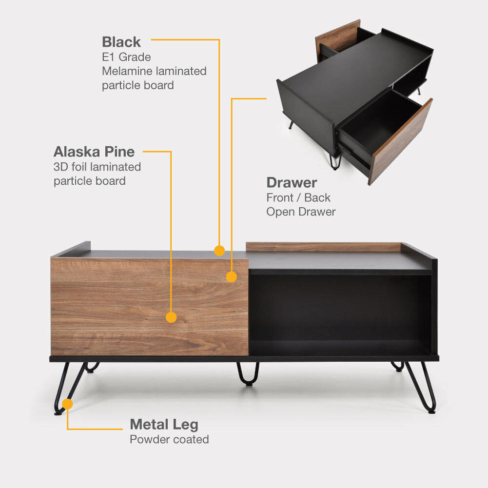 Roven Coffee Table (CT1000-B+AP)